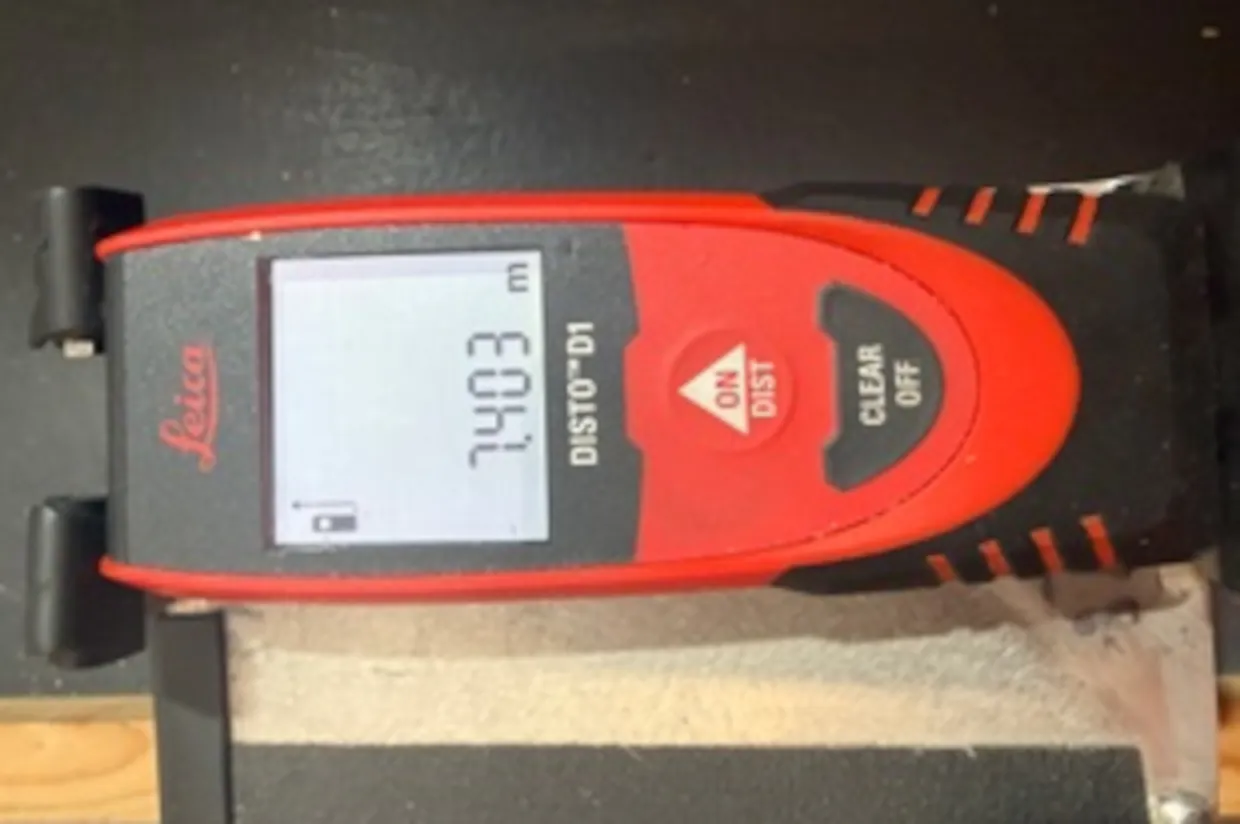 Digital laser equipment used to measure paraglider line lengths